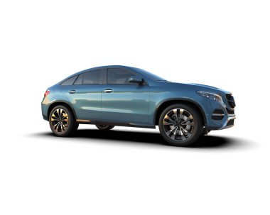 Arka planda lüks SUV vagonu var. 3d illüstrasyon