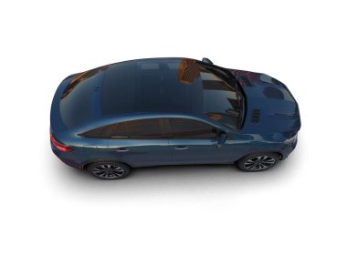 Beyaz arka planda bir araba. Beyaz izole edilmiş arka planda bir araba. 3d resimleme.