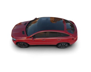 Araba beyazda izole edilmiş. 3d illüstrasyon