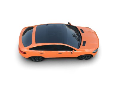 gri arka planda turuncu spor araba