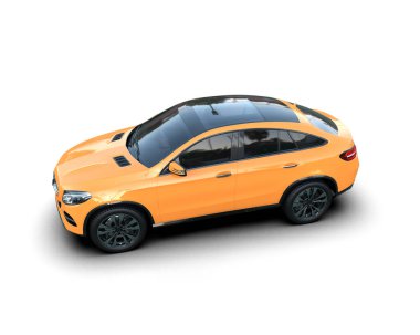 Beyaz arka planda bir araba. modern sedan. 3d oluşturma