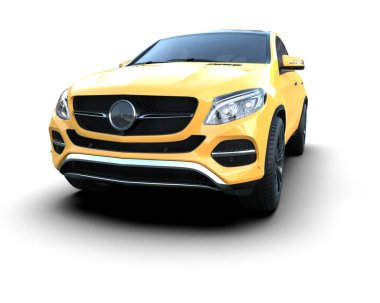 Sarı lüks araba - 3D görüntüleme