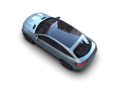 beyaz arkaplanda izole edilmiş araba 3 boyutlu görüntüleme