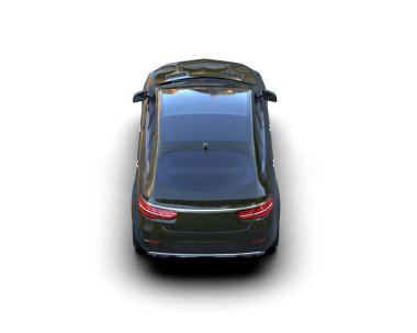 Beyaz arka planda modern bir araba. 3d oluşturma