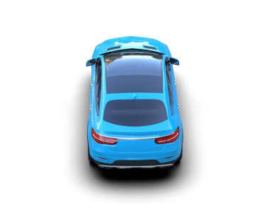 mavi lüks spor araba - üst görünüm