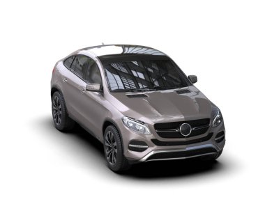 Beyaz arka planda modern lüks araba. 3 boyutlu.