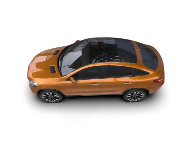 Modern araba arka planda izole edilmiş. 3D görüntüleme - illüstrasyon