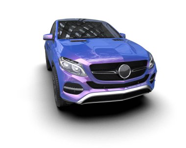 Beyaz arka planda modern lüks spor araba. 3d oluşturma