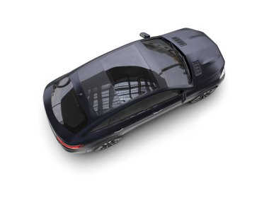 Beyaz arka planda siyah araba