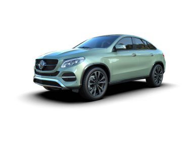 Beyaz arka planda izole edilmiş lüks spor araba. 3d oluşturma