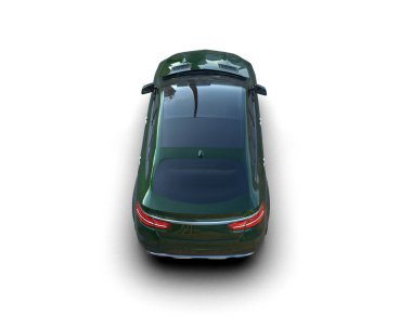 Modern araba beyazda izole edilmiş. 3d illüstrasyon