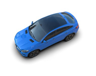 Modern araba izole edilmiş. 3d oluşturma
