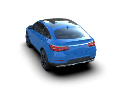 mavi spor araba - arka plan beyaz üzerine izole