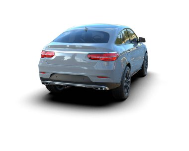 beyaz arka planda modern lüks araba 3 boyutlu görüntüleme