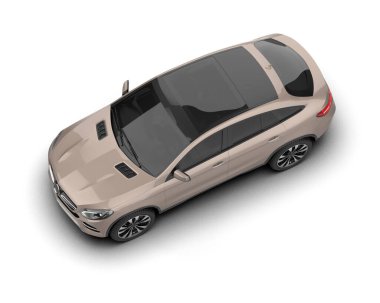 Gri arka planda beyaz lüks araba.