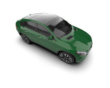 beyaz arka planda yeşil modern araba.