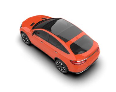 modern araba. Beyaz arka planda. Gölge stüdyosu var..