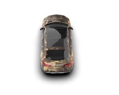 modern araba beyaz arka planda izole edildi. 3 boyutlu çizim - illüstrasyon