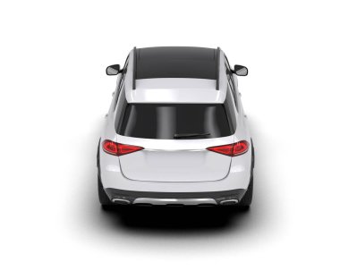beyaz arkaplan üzerinde beyaz SUv 3 d illüstrasyon
