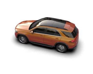 Beyaz arka planda turuncu cip. 3d oluşturma