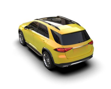 Modern şehir cipi beyaz arka planda izole edildi. 3d oluşturma