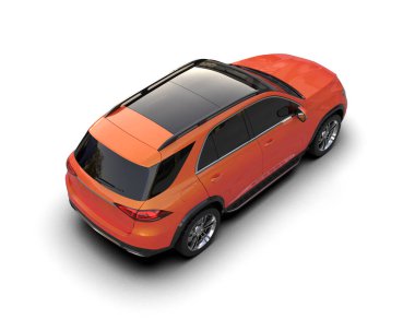 Gri arkaplanda kırmızı modern araba izole edildi