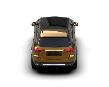 Beyaz arka planda modern lüks sarı araba