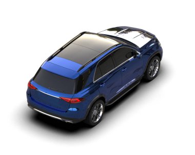 modern araba beyaz arka planda izole edildi. 3 boyutlu çizim - illüstrasyon