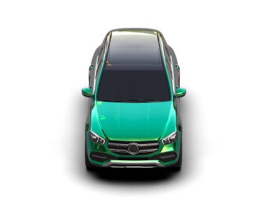 Beyaz arka planda gerçekçi bir araba.