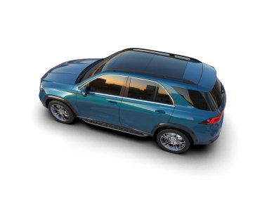 mavi modern araba - 3D render