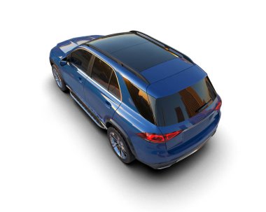 mavi lüks araba izole edildi