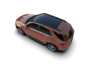 Modern araba arka planda izole edilmiş. 3d oluşturma
