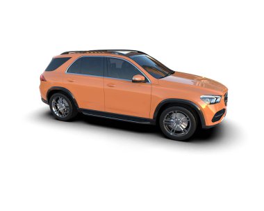 Araba cipi turuncu arka planda. 3d oluşturma.