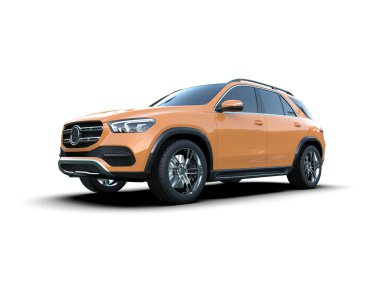 Araba arka planda izole. 3D illüstrasyon - 3D canlandırma