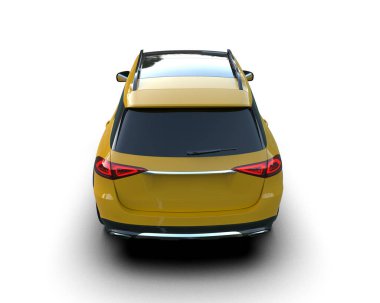 Modern şehir arabası arka planda izole edilmiş. 3D görüntüleme - illüstrasyon