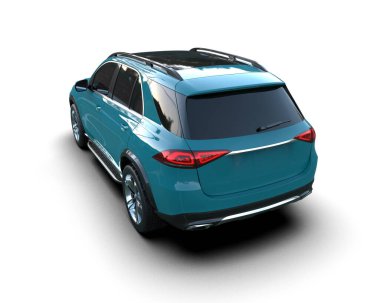 Beyaz arka planda modern bir cip. 3 Boyutlu Hazırlama