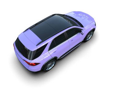 beyaz arka planda modern araba 3 boyutlu görüntüleme