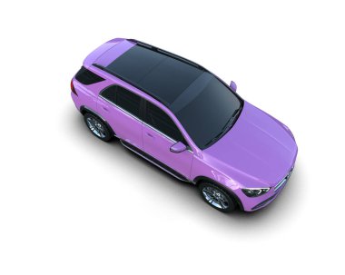 modern pembe araba beyaz arka planda izole edilmiş