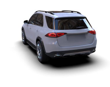 Beyaz bir arka plan üzerinde izole lüks araba