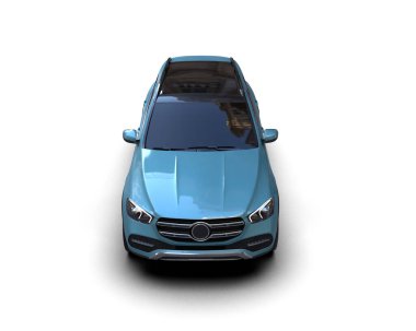 beyaz zemin üzerinde mavi lüks araba.