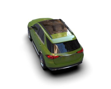 modern araba beyaz arkaplanda izole edildi