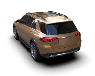 beyaz arkaplandaki modern araba 3 boyutlu görüntüleme