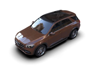 Modern camlı lüks bir SUV - 3 boyutlu.