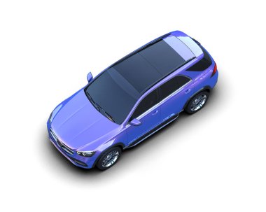 Beyaz arkaplandaki bir arabanın 3 boyutlu canlandırması