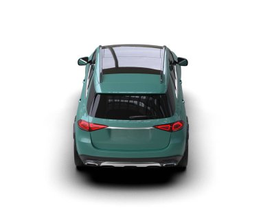 Beyaz arkaplandaki arabanın 3 boyutlu resmi