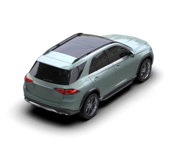 Arka planda izole edilmiş modern lüks araba. 3D görüntüleme - illüstrasyon