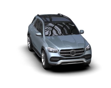 Siyah modern araba arka planda izole edilmiş. 3d oluşturma.