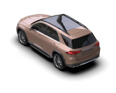 Beyaz arka planda modern bir araba. 3d oluşturma