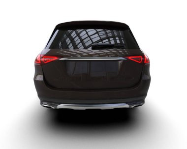 Siyah araba beyaz arkaplanda izole edildi