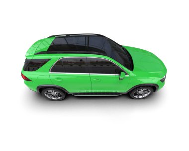 yeşil modern şehir arabası - arka plan - 3D render